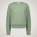 Crew neck sweater with shirt cuffs in merino wool and cashmere
