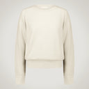Crew neck sweater with shirt cuffs in merino wool and cashmere