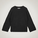 Maglia girocollo ampio con manica svasata in lana merino e cashmere