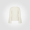 Maglia scollo ampio sui lati con polsino svasato aperto