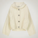 Giacchina Con Cappuccio E Maniche A Campana In Blend Alpaca