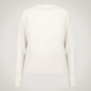 Slim-fit sweater with perforated details in extra-fine merino wool blend