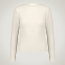 Maglia a costine con collo ampio sui lati in blend lana merino extrafine