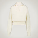 Polo shirt with high cuffs and bottom in alpaca blend