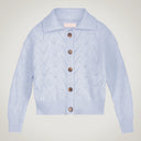 Merino wool and alpaca polo-neck button-up jacket