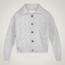 Merino wool and alpaca polo-neck button-up jacket