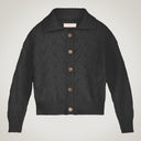 Merino wool and alpaca polo-neck button-up jacket