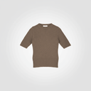 Maglia a mezza manica a costa larga