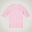 Maglia a mezza manica a costa larga 100% lana merino