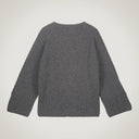 Wide crew neck sweater with flared sleeves in merino wool and cashmere