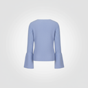 Maglia scollo ampio sui lati con polsino svasato aperto