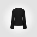 Maglia scollo ampio sui lati con polsino svasato aperto