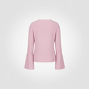 Maglia scollo ampio sui lati con polsino svasato aperto