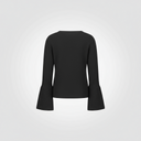 Maglia scollo ampio sui lati con polsino svasato aperto