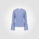 Maglia scollo ampio sui lati con polsino svasato aperto