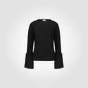 Maglia scollo ampio sui lati con polsino svasato aperto