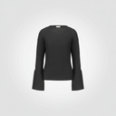 Maglia scollo ampio sui lati con polsino svasato aperto