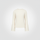 Maglia scollo ampio sui lati con polsino svasato aperto