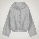 Giacchina Con Cappuccio E Maniche A Campana In Blend Alpaca