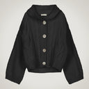 Giacchina Con Cappuccio E Maniche A Campana In Blend Alpaca