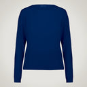 Slim-fit sweater with perforated details in extra-fine merino wool blend