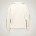 Oversized polo shirt with shirt collar and open cuffs in merino wool and cashmere