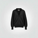 Polo oversize con collo camicia e polsi aperti