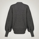 Oversized cardigan with double-button cuffs in merino wool and cashmere