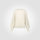 Maglia over girocollo punto fantasia con maniche ampie