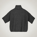 Half-sleeved bag sweater with wide rib details in alpaca blend