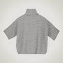 Half-sleeved bag sweater with wide rib details in alpaca blend