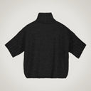 Half-sleeved bag sweater with wide rib details in alpaca blend