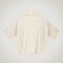 Half-sleeved bag sweater with wide rib details in alpaca blend