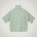 Half-sleeved bag sweater with wide rib details in alpaca blend