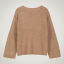 Maglia oversize con manica svasata e collo ampio sui lati in blend alpaca