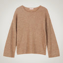 Maglia oversize con manica svasata e collo ampio sui lati in blend alpaca