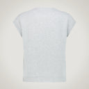 Maglia girocollo semi smanicata in merino e alpaca