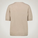 Maglia girocollo mezza manica in merino e alpaca