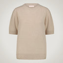 Maglia girocollo mezza manica in merino e alpaca