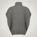 Oversized sweater with deep side opening in merino wool, silk and cashmere