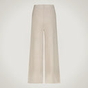 Pantalone a palazzo con ventre piatto e tasche a filo in lana merino, seta e cashmere