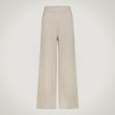 Pantalone a palazzo con ventre piatto e tasche a filo in lana merino, seta e cashmere