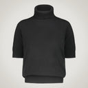 Maglia collo alto mezza manica in lana merino, seta e cashmere