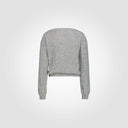 Cardigan 3 bottoni corto in vita a costa alternata