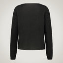 Twin set low-cut top with back tie, alpaca blend jacket with hook