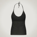 Twin set low-cut top with back tie, alpaca blend jacket with hook