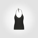 Twin set top scollato laccetto posteriore, giacchina con gancetto