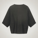 Giacchina oversize con maniche ampie a 3/4 in blend alpaca