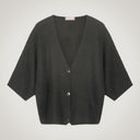 Giacchina oversize con maniche ampie a 3/4 in blend alpaca