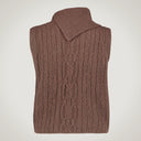 100% merino wool diamond-patterned asymmetric collar vest